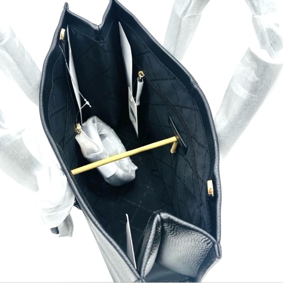 Michael Kors Medium Mirella Tote Bag Black Leather - Picture 8 of 12